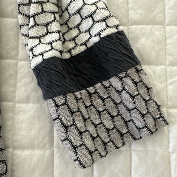 MARGARET WINTERS Sweater Small Cardigan Gray Geometric Lagenlook Artsy Fall - Picture 8 of 10